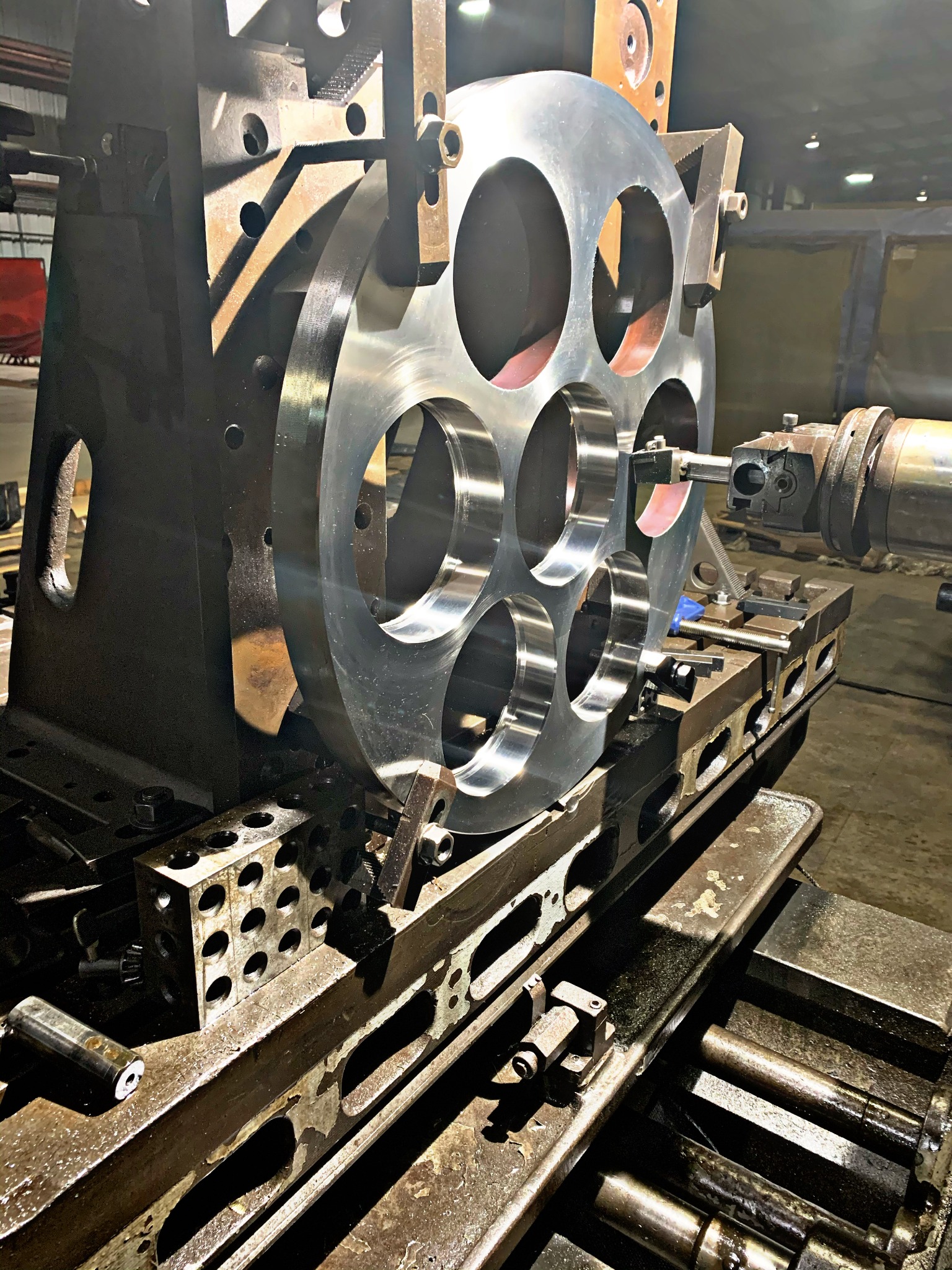 Boring a multi-opening plate in the HPD machine shop